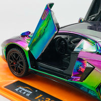 1:32 Diecast Lamborghini Aventador With Acrylic Display Box - Metallic Green