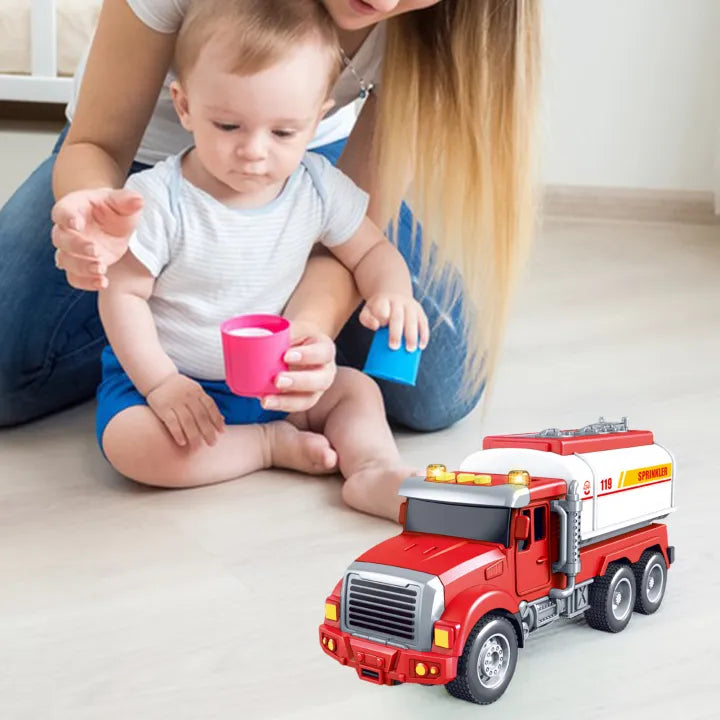 1Pc Inertial Power Fire Engine Vehicle - Assortment