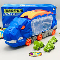 2in1 Foldable Dinosaur Truck With 3Pcs Cars