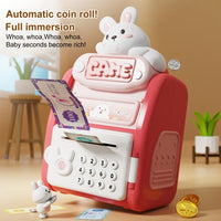Kids Rabbit Fingerprint & Password Unlock ATM Machine