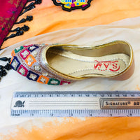 Hand-Made Multani Khussa for Girls - Multi Pink