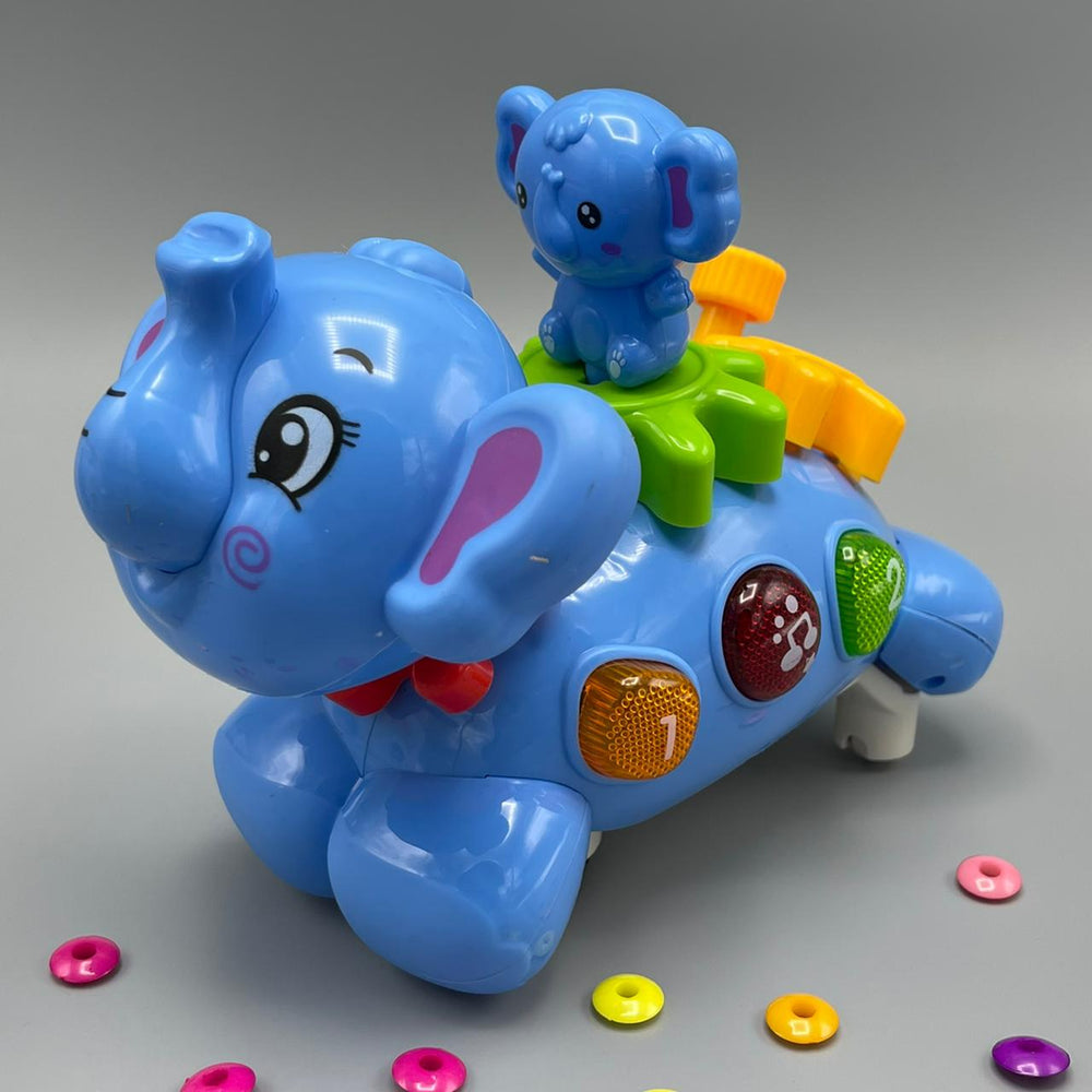 Spinning Elephant with Baby on Back