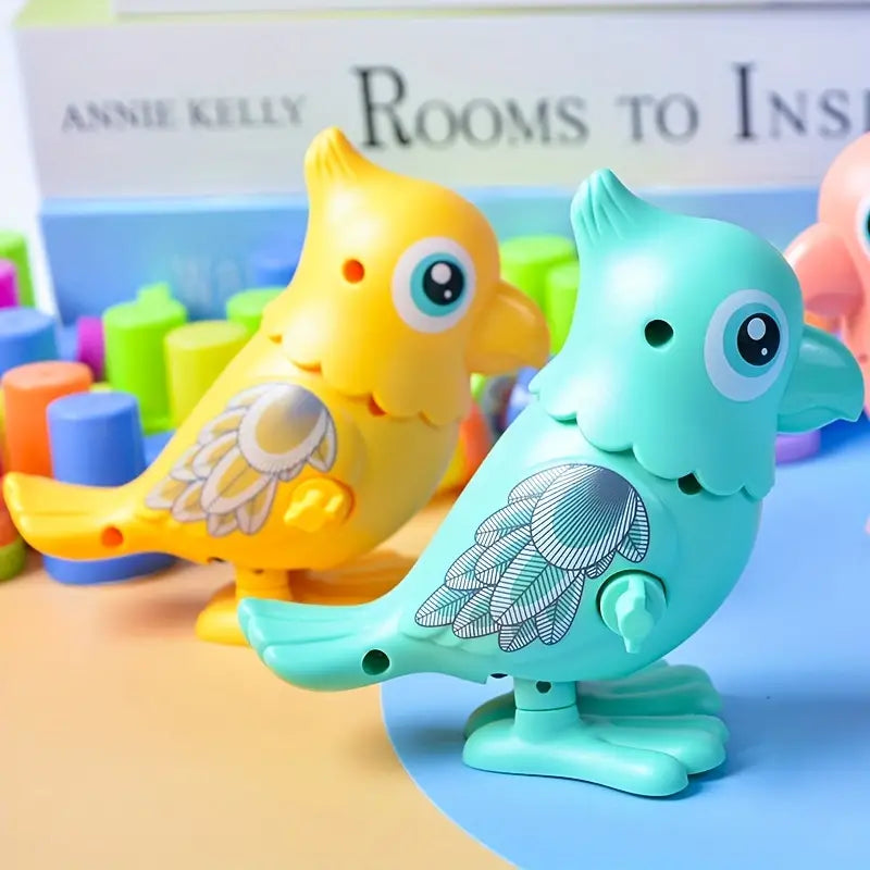 1Pc Wind-up Colorful Jumping Parrot Toy