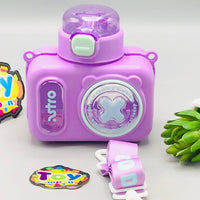 600ml Premium Camera Design Kids Water Bottle - Purple