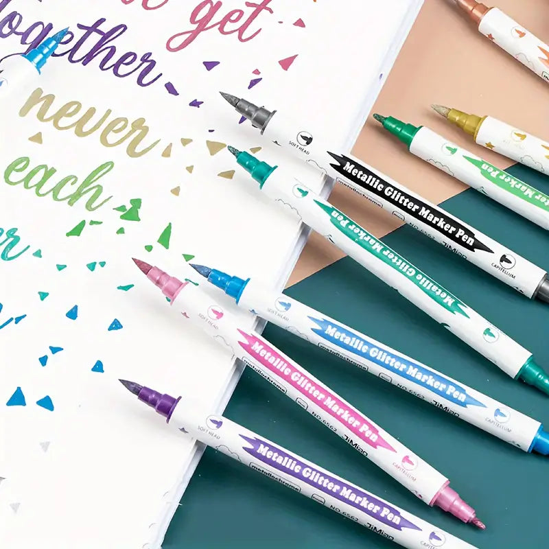 10Pcs Metallic Glitter Marker Pen
