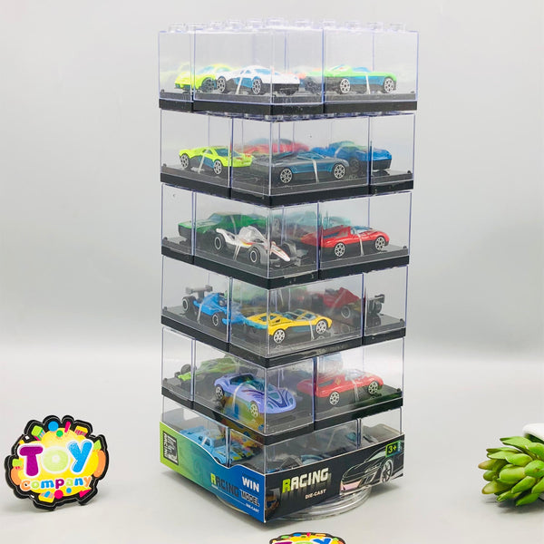 24Pcs Mini Diecast Cars Set With Acrylic Display Box