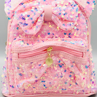 7.5* Inches Girls Fancy Kitty Backpack - Light Pink