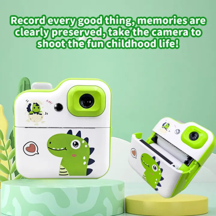 Kids Dinosaur Instant Digital Print Camera With Lights