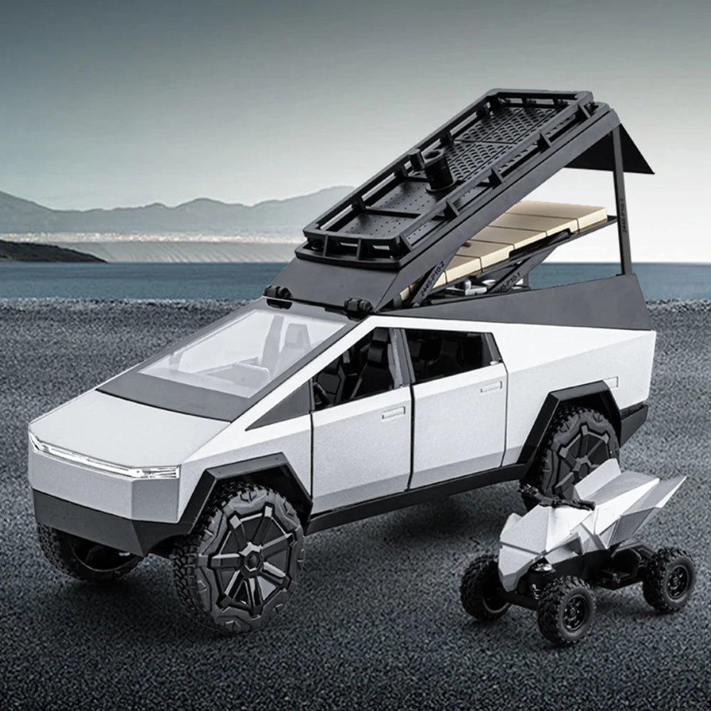 1:32 Diecast Tesla Camping Cybertruck With Bike