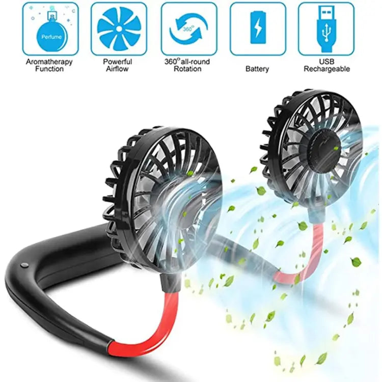 Wearable Sports Neck Fan With Rechargeable Battery