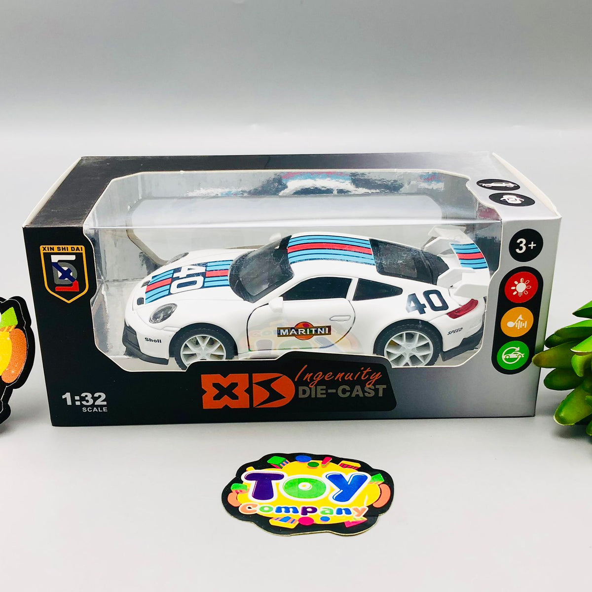 1:32 Diecast Printed Model Car With Light & Sound - Assortment