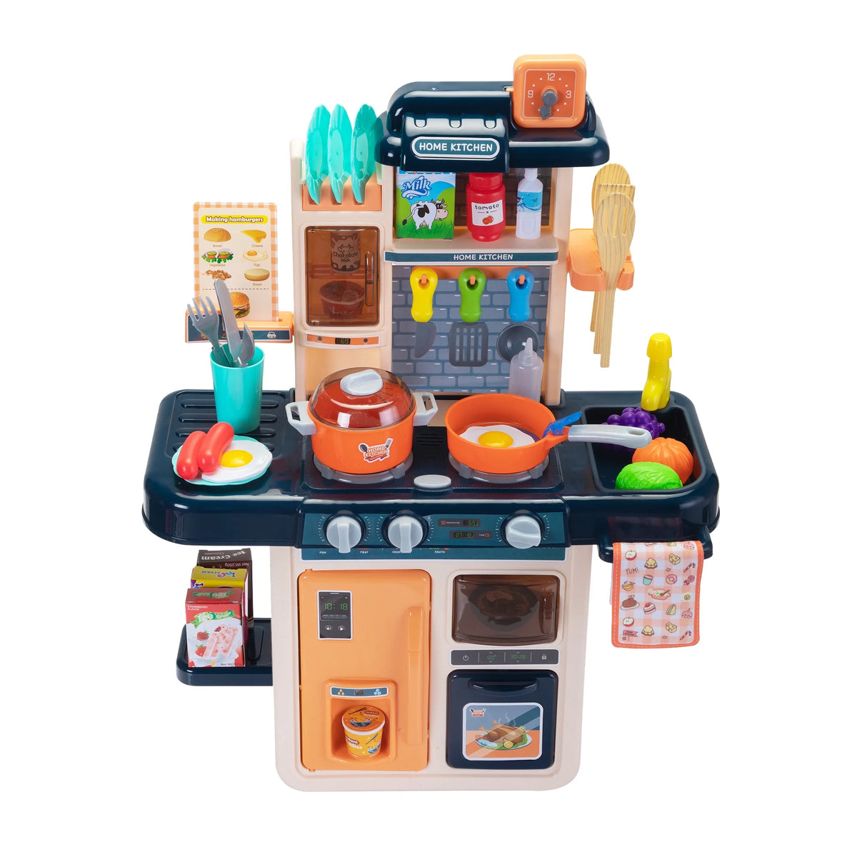 42Pcs Pretend Play Modern Steam Kitchen Set