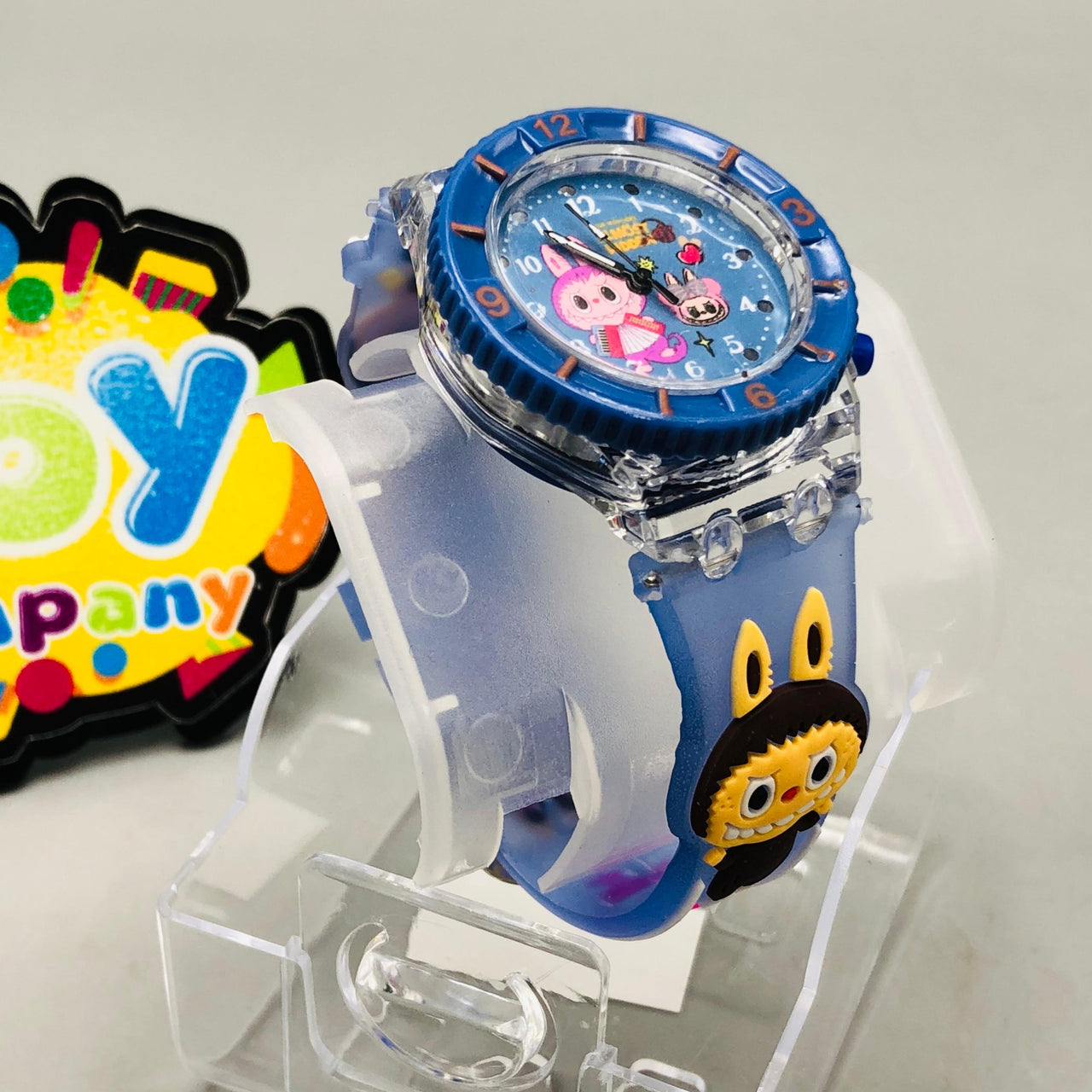 Labubu Themed Lighting Watch With Acrylic Box - Purple