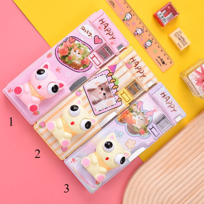 3D Cat Squishy Pop Eyes Magnetic Geometry Box