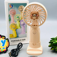 Rechargeable Cute Cartoon Themed Handheld & Desktop Fan