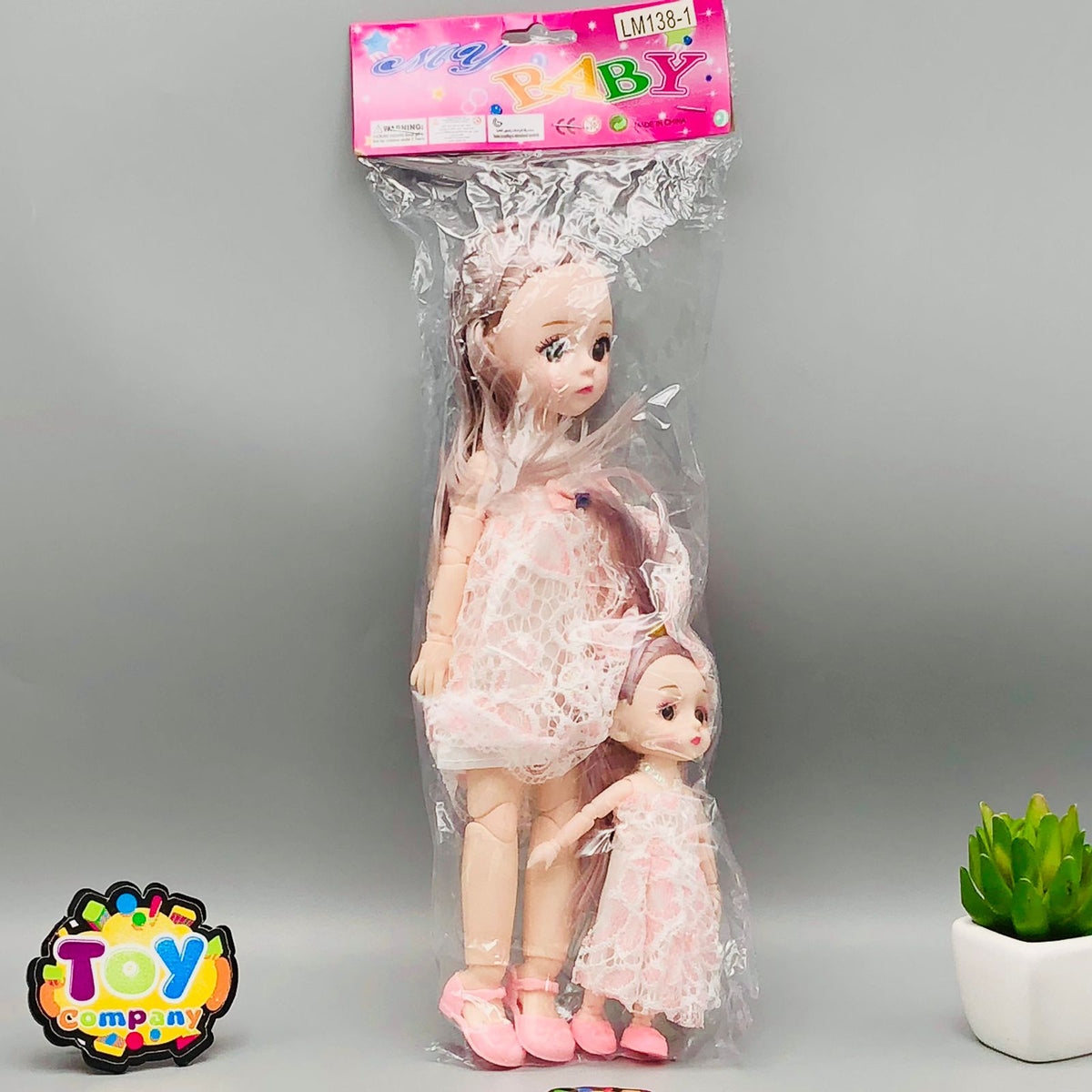 Premium Movable Joints Doll With Baby - Transparent Packaging