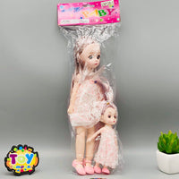 Premium Movable Joints Doll With Baby - Transparent Packaging