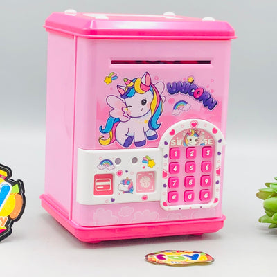 Unicorn Fingerprint & Swipe Card Unlock Piggy Bank