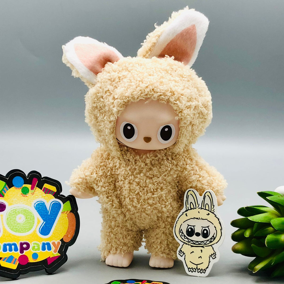 Mini Macaron Figure Keychain Plush Doll - 1Pc