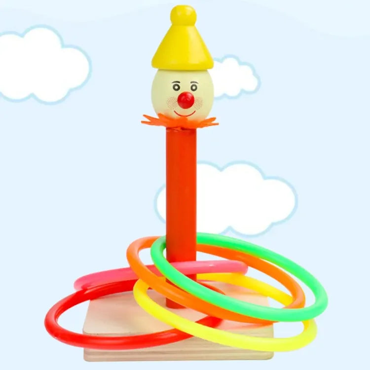 Wooden Clown Ferrule - Throwing Rings Game
