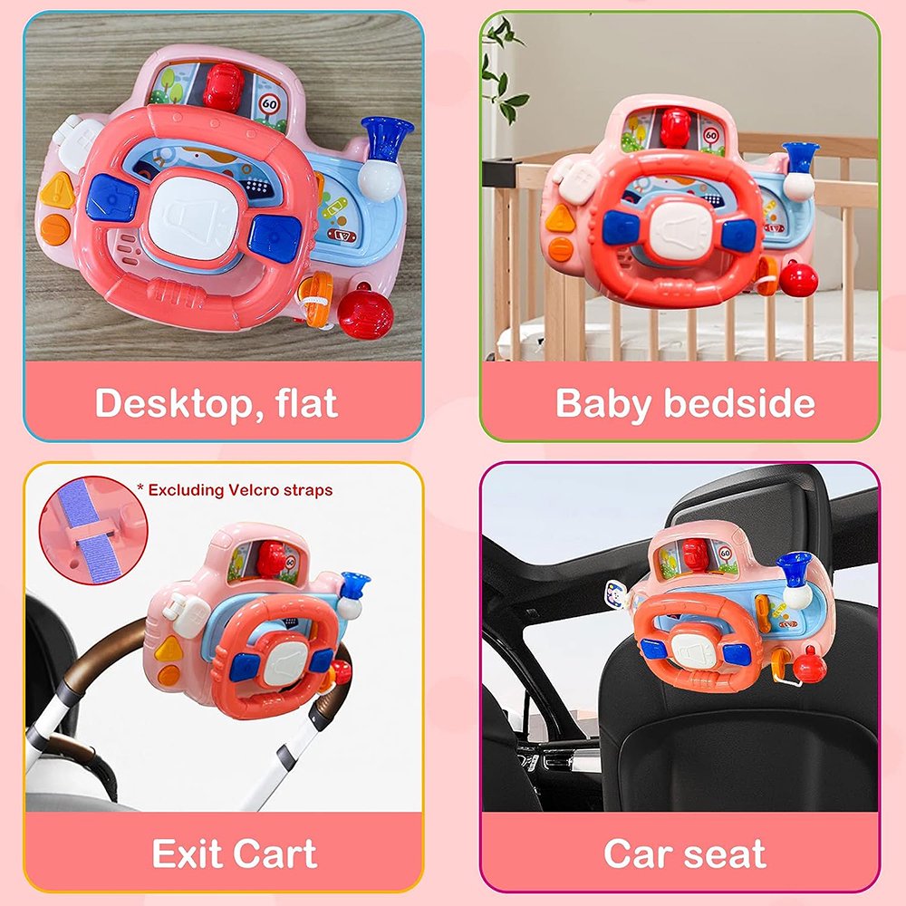 Huanger Multi-functional Kids Musical Steering Wheel