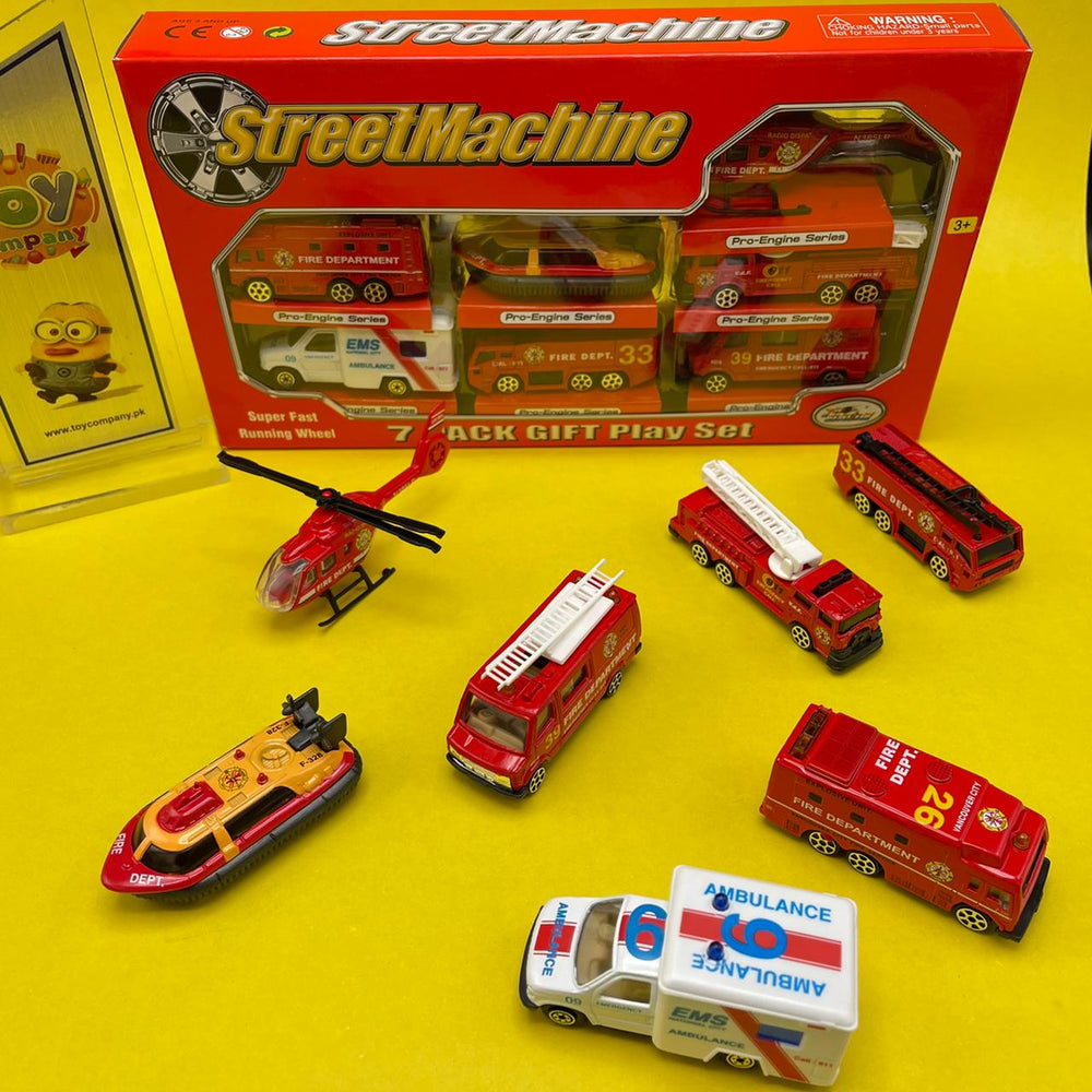 Street Machine Set of Die-Cast Fire Vehicles