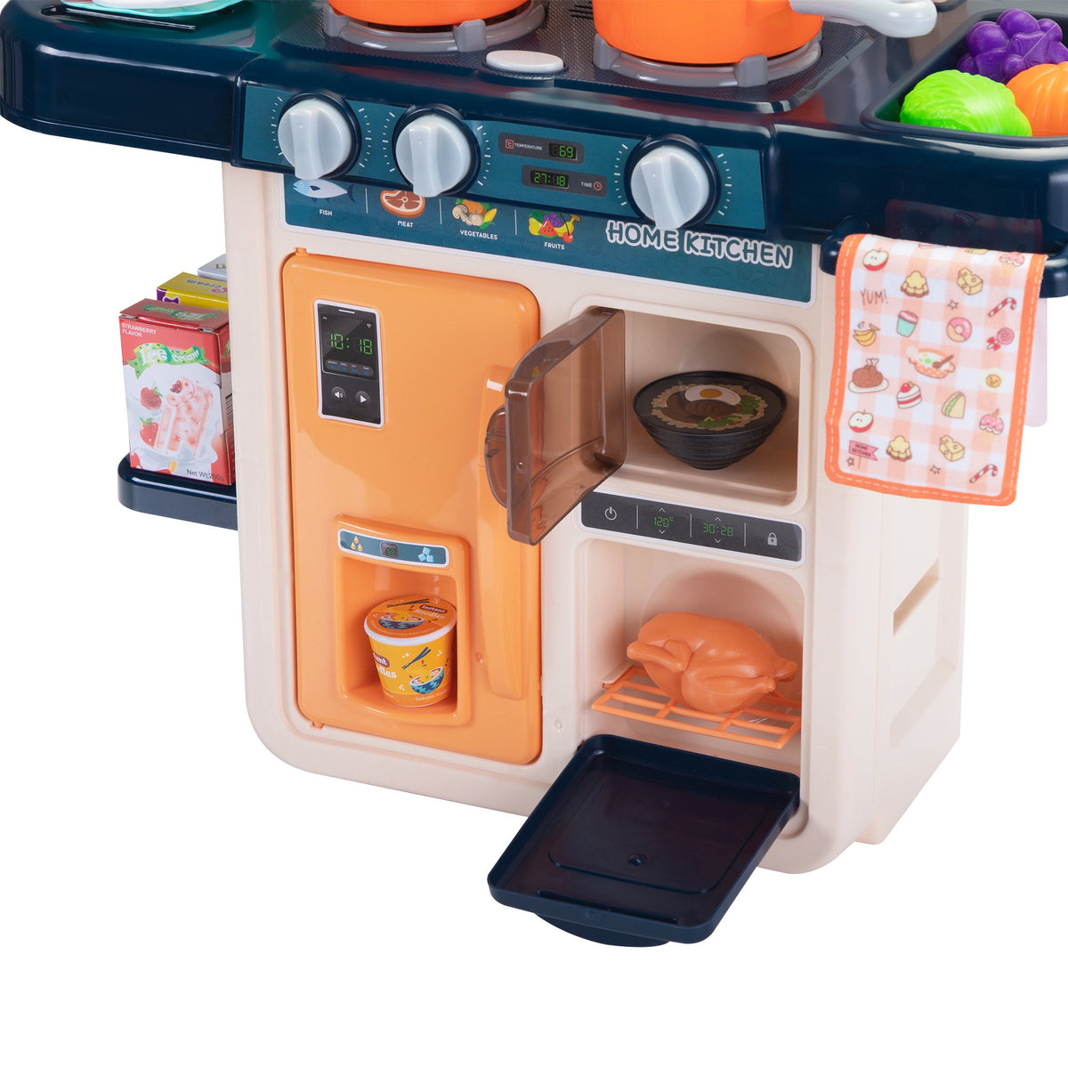 42Pcs Pretend Play Modern Steam Kitchen Set