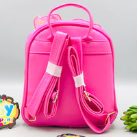 7.5* Inches Girls Fancy Bow Backpack - Dark Pink
