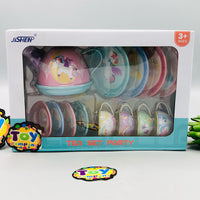 14Pcs Unicorn Themed Kids Metal Tea Set