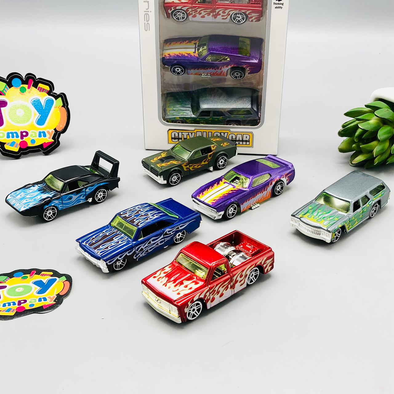 1:64 Mini Diecast Inertial Racing Cars Set - 6Pcs