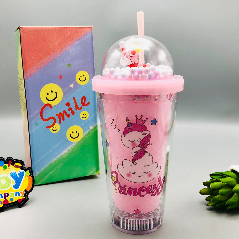 Premium Glitter Unicorn Water Mug With Cool Lights