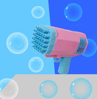 Rechargeable 32 Holes Rocket Launcher Colorful Bubble Gun