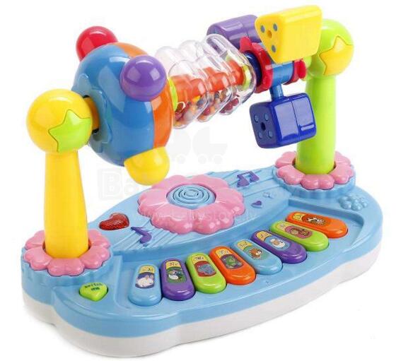 Kids Musical Piano With Rotating Rattle Knock Game