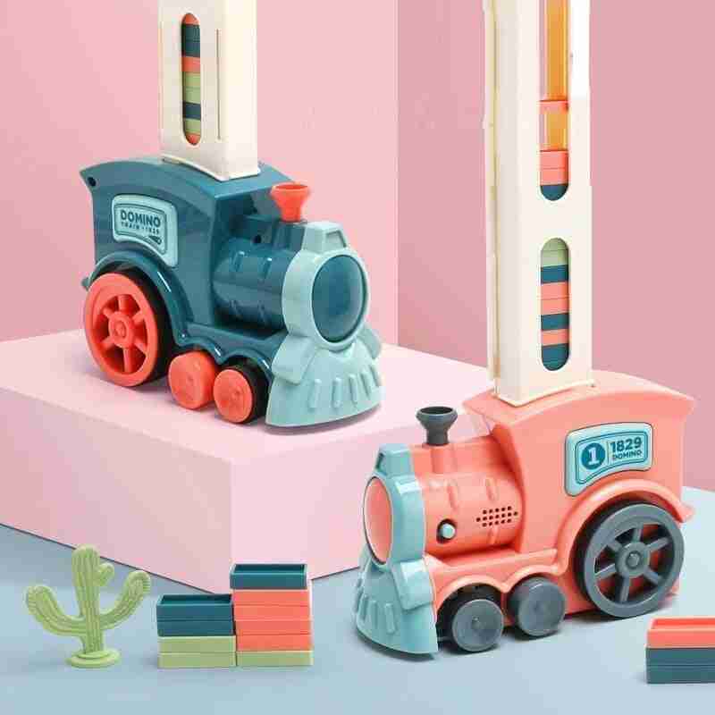Electric Automatic Laying Domino Train With Light & Sound