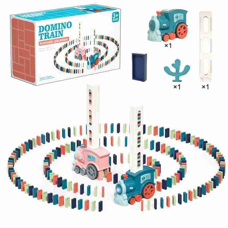 Electric Automatic Laying Domino Train With Light & Sound