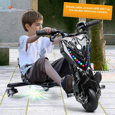 Electric Drifting Scooter With Bluetooth Music & Lights - Black