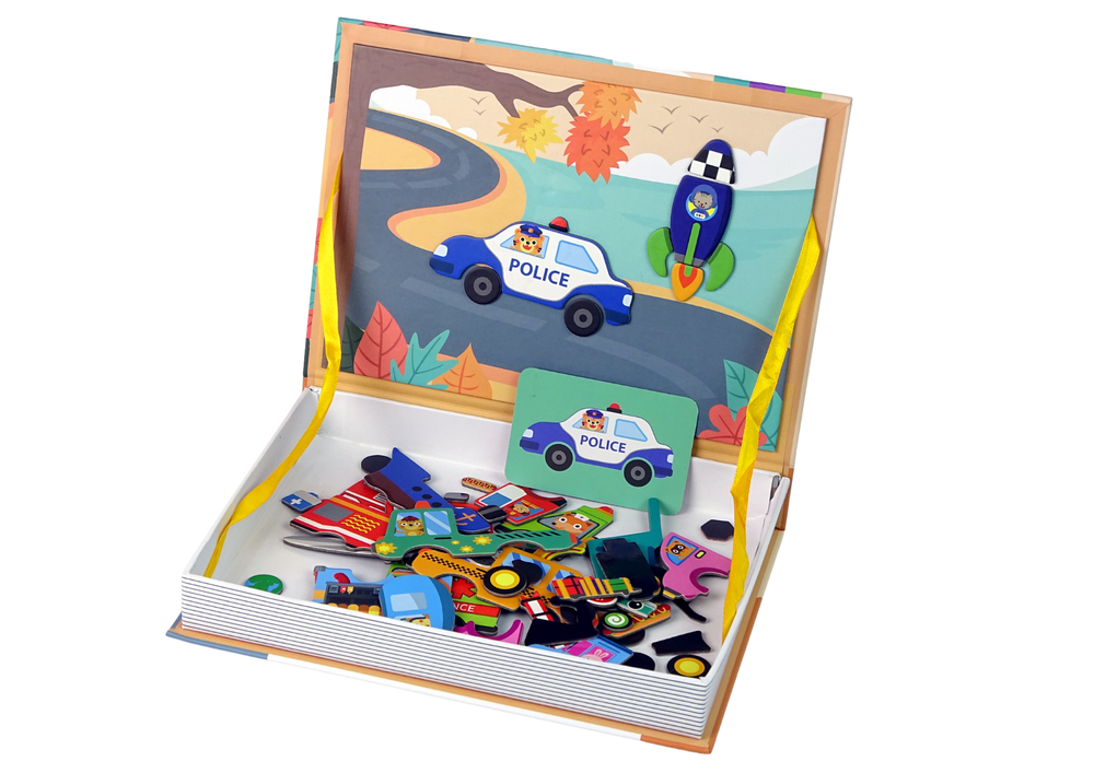 Magnetic Book Interesting Puzzle of Vehicles
