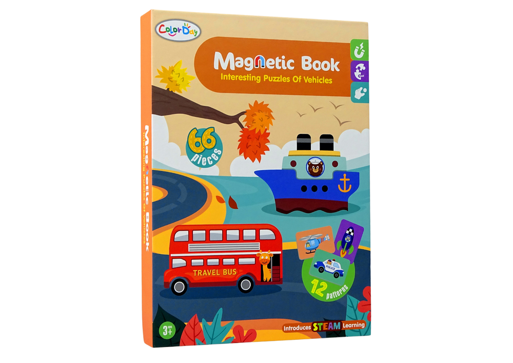 Magnetic Book Interesting Puzzle of Vehicles