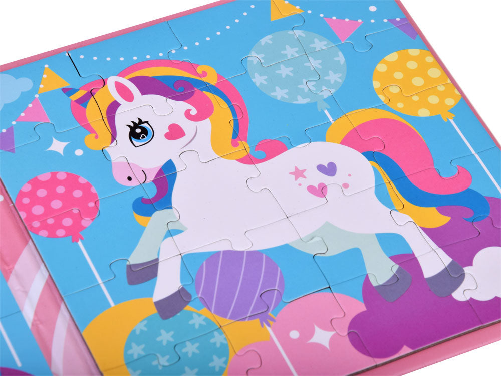 2in1 Unicorn Tri-Fold Magnetic Puzzle Book