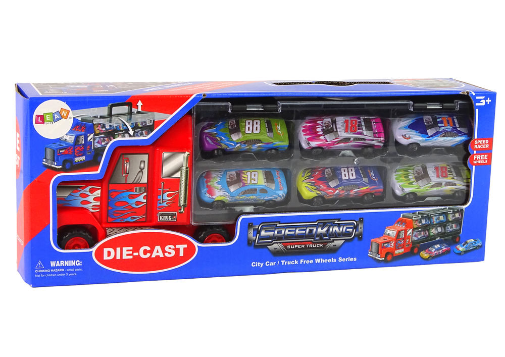 Inertial Transport Truck With 6Pcs Diecast Cars