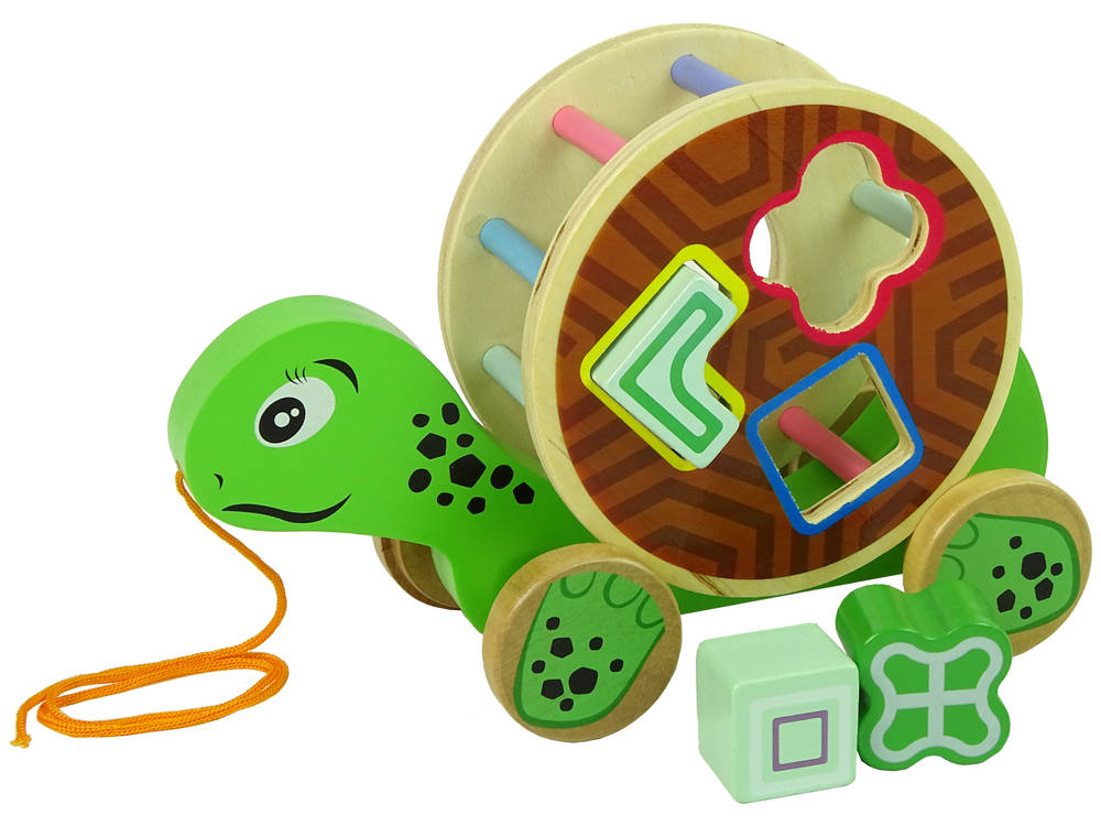 Wooden Cartoon Animal Building Block Trailer Toy