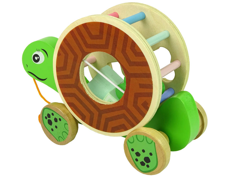 Wooden Cartoon Animal Building Block Trailer Toy