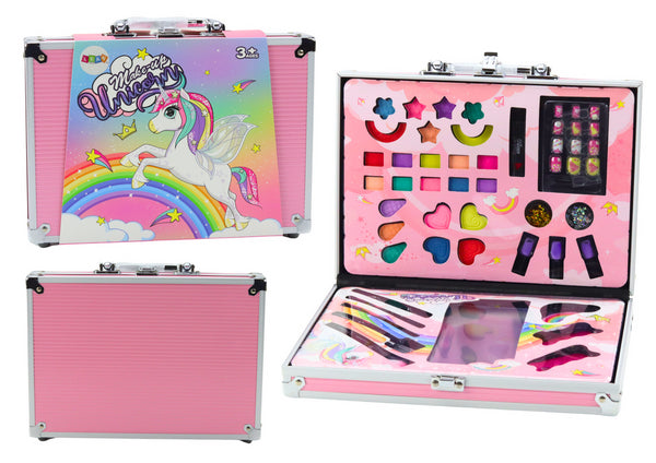 40Pcs Realistic Unicorn Cosmetic Suitcase