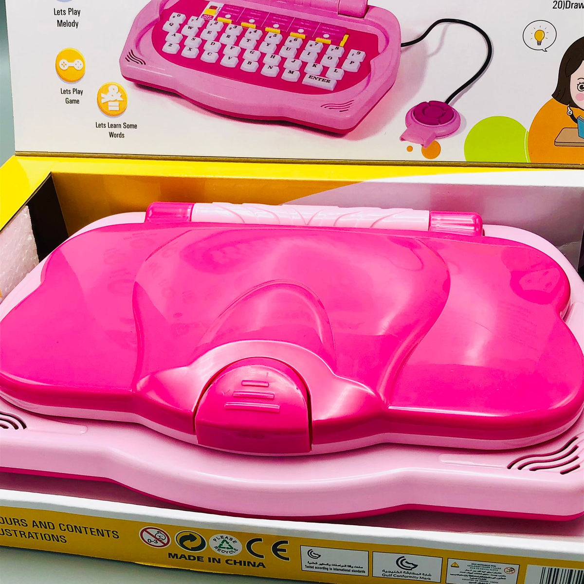20 Activities Kids Intellectual Mouse Control Laptop - Pink