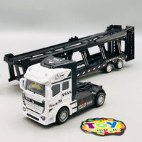 Diecast Car Carrier Truck With Trailer - 3Pcs Cars