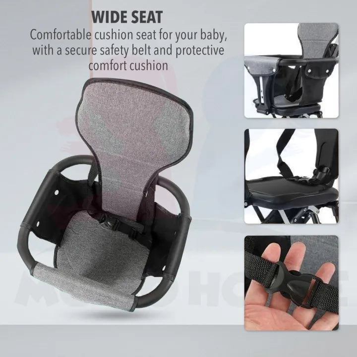 Premium Foldable Baby Stroller With Sunshade - Black