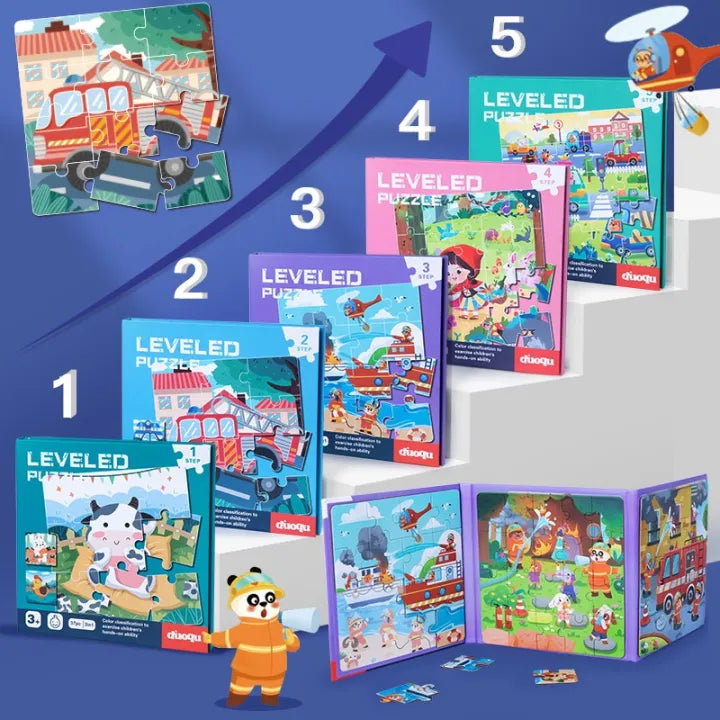 3in1 Magnetic Jigsaw Levelled Puzzle Book - Assortment