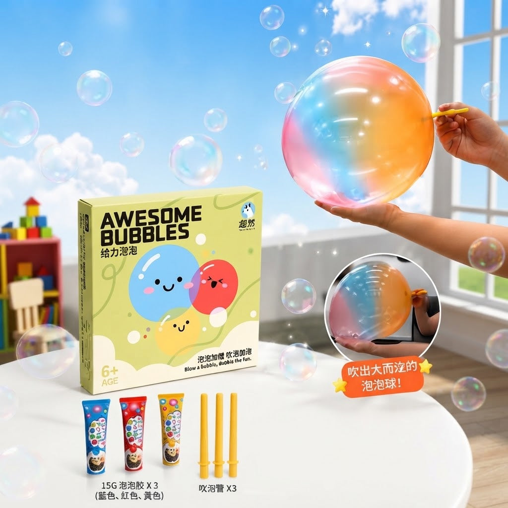 3Pcs Kids Awesome Bubble Making Glue Toy