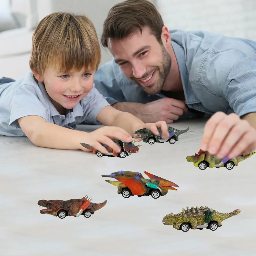 Pullback Mini Dinosaur Car Team Set - 6Pcs