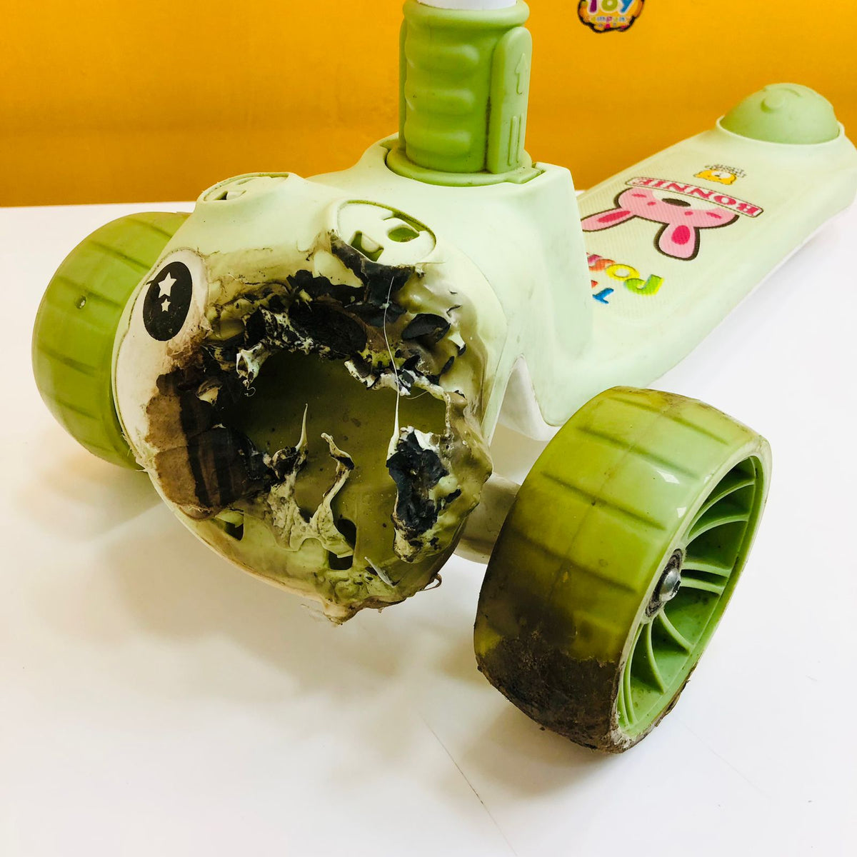Green Bunny Height Adjustable Kids Scooter - Major Fault